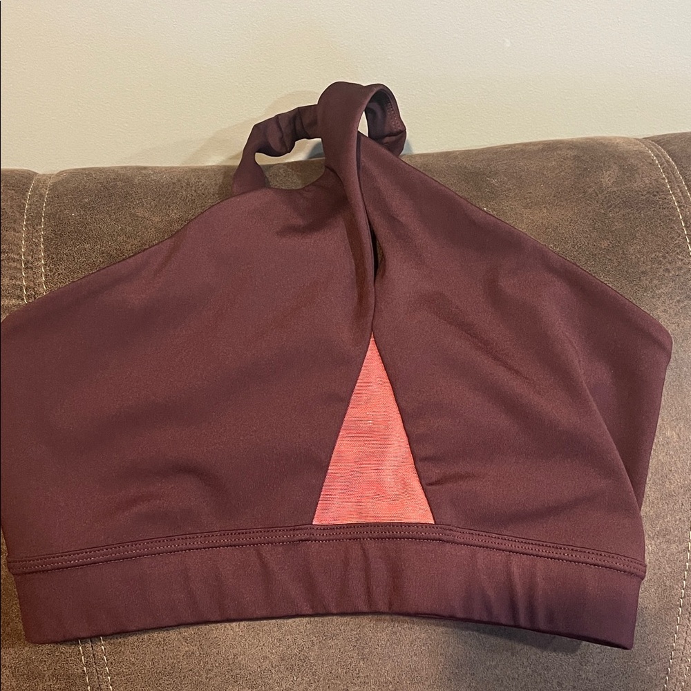 Nike Burgundy Halter Top with Pink Accent